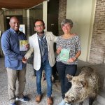 Da sx: Lamine Kanté, direttore del Parc National des Oiseaux du Djoudj, Alessio Abbinante e Emanuela Sarzotti, Presidente e Direttrice del Parco del Po piemontese - Foto S. Costa